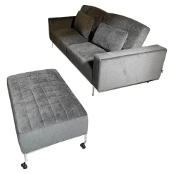Sofa Und Hocker Airy Bezug Stoff 2813.95 Anthrazit Gestell Metall Chrom Glänzend