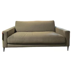 Sofa Up Town Stoff Trend Light Blue Grau Mit Weicher Polsterung Füße Schwarz Lackiert