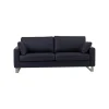Sofa Variation 108 Leder L7060C Dunkelblau Füße Edelstahlkufen Silber Inklusive Kopfteilkissen