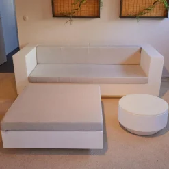 Sofa Vela Stoff Vinyl Silvertex Grau Außen Weiß