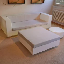 Sofa Vela Stoff Vinyl Silvertex Grau Außen Weiß