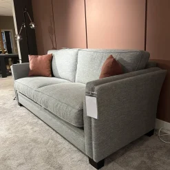Sofa Victoria Bezug Stoff Bravo 18 Grau Füße Standard Holz Wenge Schwarz Ohne Dekokissen
