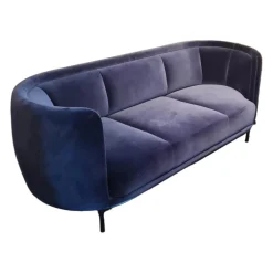 Sofa Vuelta Stoff E Velvet Navy Blau Füße Schwarz