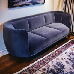Sofa Vuelta Stoff E Velvet Navy Blau Füße Schwarz