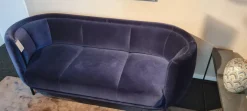 Sofa Vuelta Stoff E Velvet Navy Blau Füße Schwarz