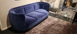 Sofa Vuelta Stoff E Velvet Navy Blau Füße Schwarz