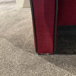 Sofa York Stoff 903 314Z Rot Keder Madras Dunkelbraun Metallfuß Mit Rückenkissen