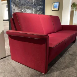 Sofa York Stoff 903 314Z Rot Keder Madras Dunkelbraun Metallfuß Mit Rückenkissen