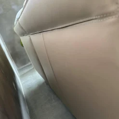 Sofa Zweisitzer Grantorino Stoff Col. Tess Bouce Sabbia Grau Leder Saddle Beige