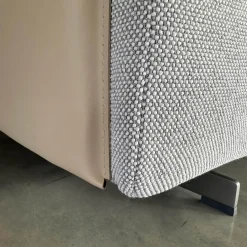 Sofa Zweisitzer Grantorino Stoff Col. Tess Bouce Sabbia Grau Leder Saddle Beige