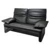 Sofa Zweisitzer Linea 185 Leder Fuerte Schwarz