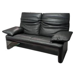 Sofa Zweisitzer Linea 185 Leder Fuerte Schwarz