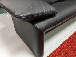 Sofa Zweisitzer Linea 185 Leder Fuerte Schwarz