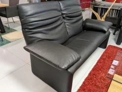 Sofa Zweisitzer Linea 185 Leder Fuerte Schwarz