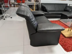 Sofa Zweisitzer Linea 185 Leder Fuerte Schwarz