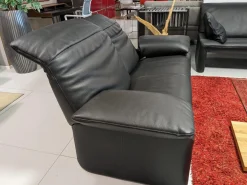 Sofa Zweisitzer Linea 185 Leder Fuerte Schwarz