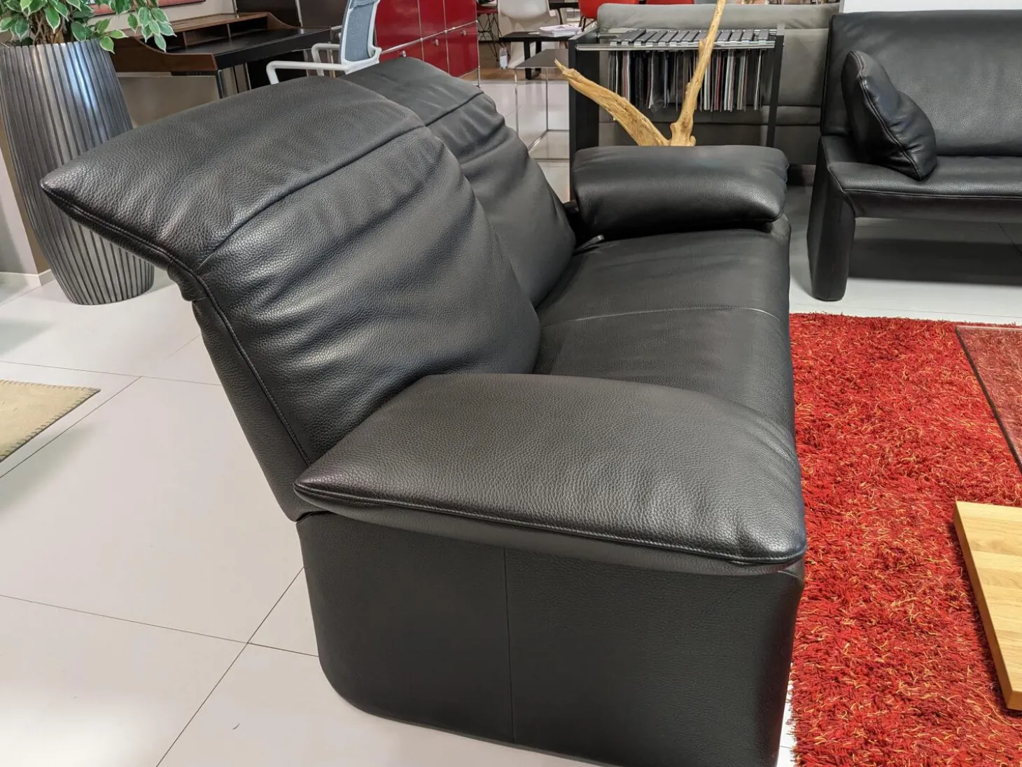 Sofa Zweisitzer Linea 185 Leder Fuerte Schwarz