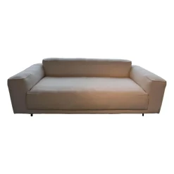 Sofabank 136 Stoff Rohi Credo Snow PG 7800 Weiß Stahlfuß Tiefschwarz RAL 9005