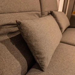 Sofabank Liege 140 Stoff 3041 Zeltgrau Winkelfuß Schwarz Mit Klappbaren Armteilen