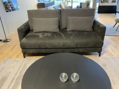 Sofabank Nuvola Bezug Leder 42.400 Anthrazitgrau Aluminiumgussfuß Verkehrsschwarz