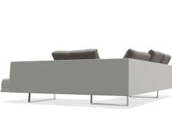 Sofaecke Prime Time Version B Stoff Bora Wool Kufen Aluminium Hochglanz mit Schwenkfunktion