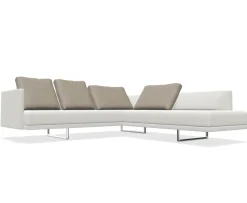 Sofaecke Prime Time Version B Stoff Bora Wool Kufen Aluminium Hochglanz mit Schwenkfunktion