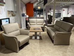 Sofagarnitur Himolla 9553 MB Föhr Superlastic Plus Federkern Bezug Leder Longlife Quarz