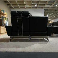 Sofagruppe Michelle Leder Cori 19 Schwarz Füße Aluminium Inklusive Kopfstütze