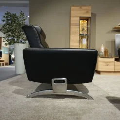 Sofagruppe Michelle Leder Cori 19 Schwarz Füße Aluminium Inklusive Kopfstütze