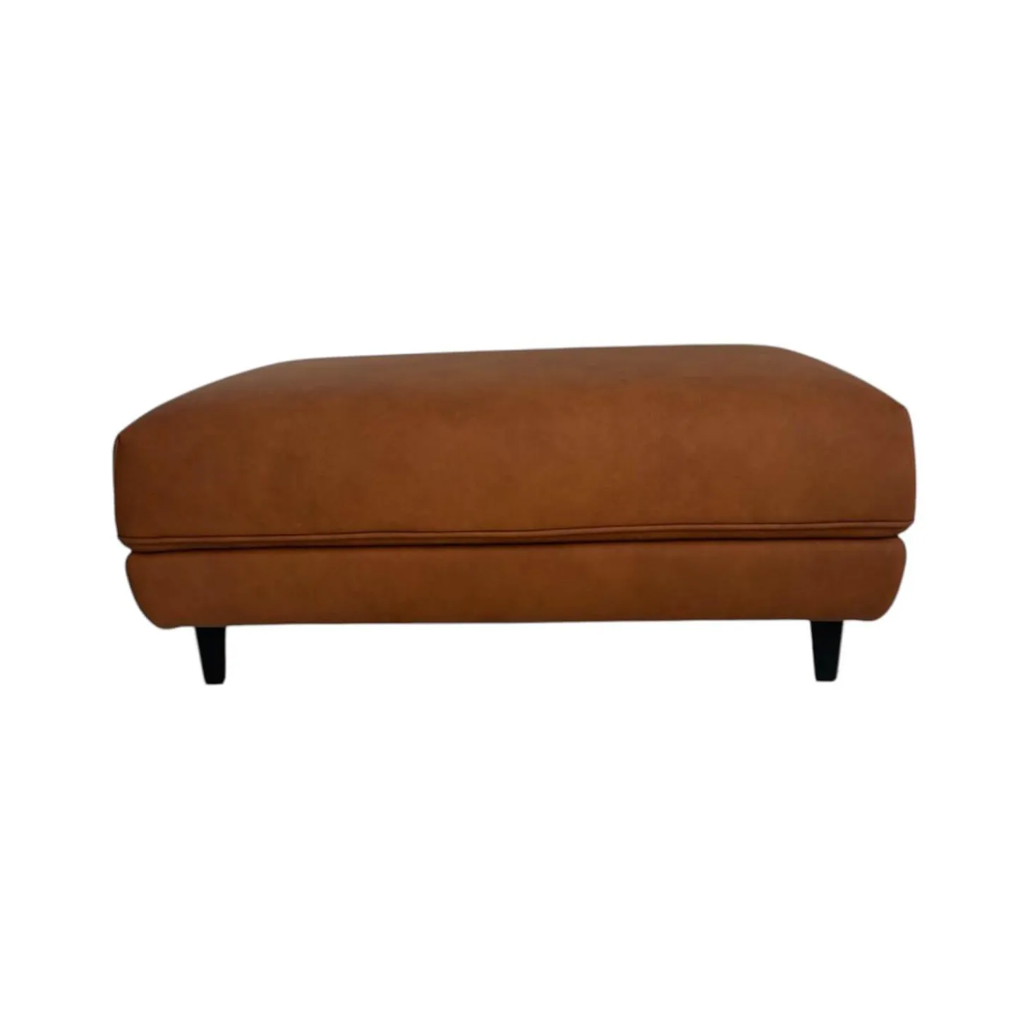 Sofahocker 1456 Leder Leonessa Almond Braun Gestell Metall Schwarz Pulverbeschichtet