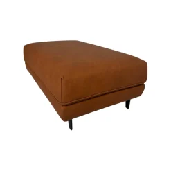 Sofahocker 1456 Leder Leonessa Almond Braun Gestell Metall Schwarz Pulverbeschichtet