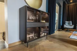 Solitärmöbelvitrine S100 2 Glastüren 1 Schubkasten