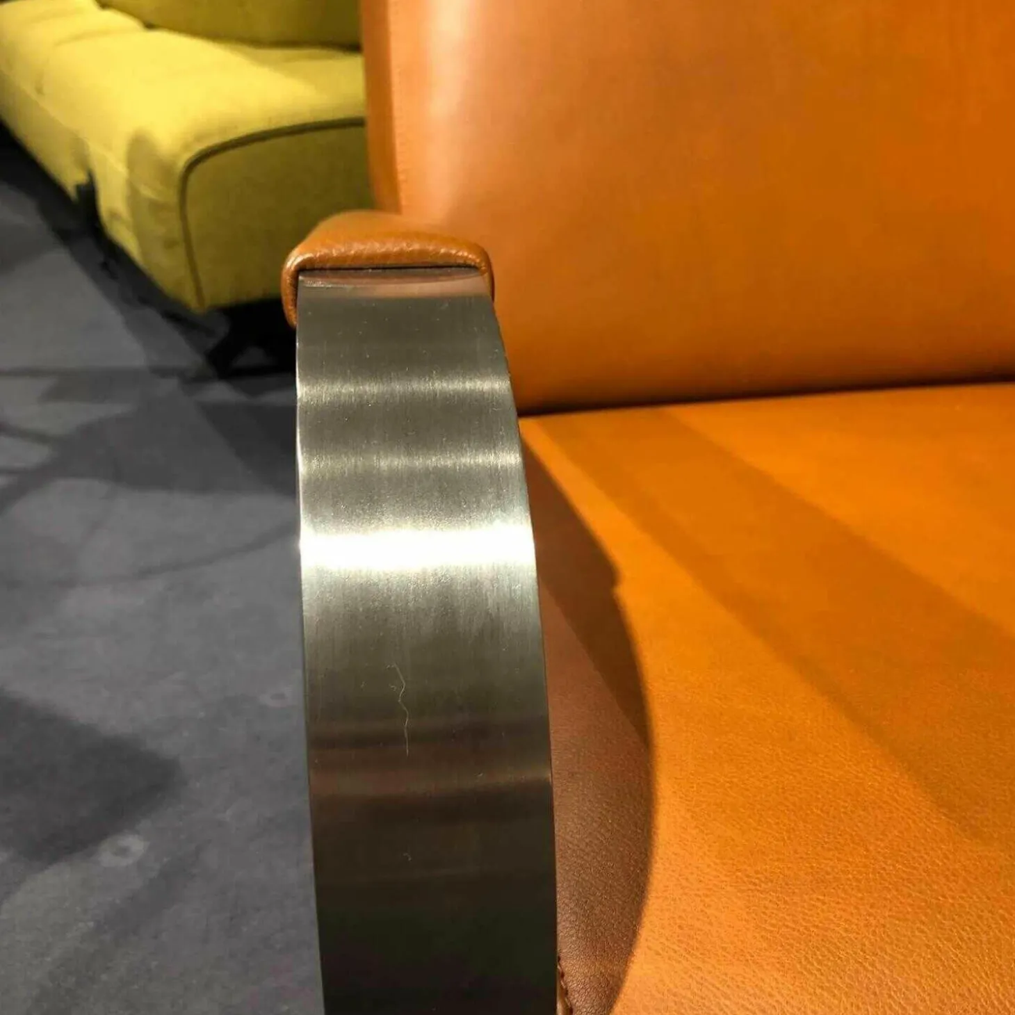 Solitärsessel Casa Leder Passion Hellbraun Gestell Edelstahl