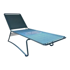 Sonnenliege Balcony Bespannung Batyline Eden Grünblau Meliert Gestell Edelstahl Rauchblau Pulverbeschichtet