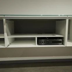 Sound Unit Lack Matt Weiß Frontfarbe Fjord Mit Abdeckplatte Glas