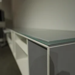 Sound Unit Lack Matt Weiß Frontfarbe Fjord Mit Abdeckplatte Glas