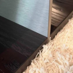 Square Couchtisch Esche Wengefarbig Gestell Metalloptik