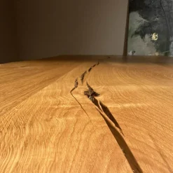 Stammtisch Ruvio Planke Platte Eiche Wild Mitt Offenen Ästen Und Rissen Gestell Metall Bronze Lackiert