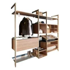 Stangensystem Atrio Alu Goldfarbig Holzdekor Wallnuss