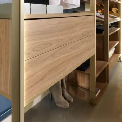 Stangensystem Atrio Alu Goldfarbig Holzdekor Wallnuss