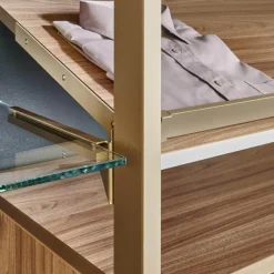 Stangensystem Atrio Alu Goldfarbig Holzdekor Wallnuss