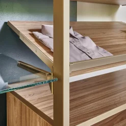 Stangensystem Atrio Alu Goldfarbig Holzdekor Wallnuss