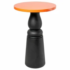 Stehtisch Container Table Platte Holz Orange RAL 2004 Fuß Schwarz