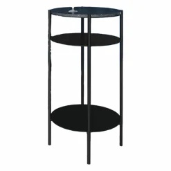 Stehtisch Elbe I Platte Marmor Geölt Schwarz Gestell Stahl