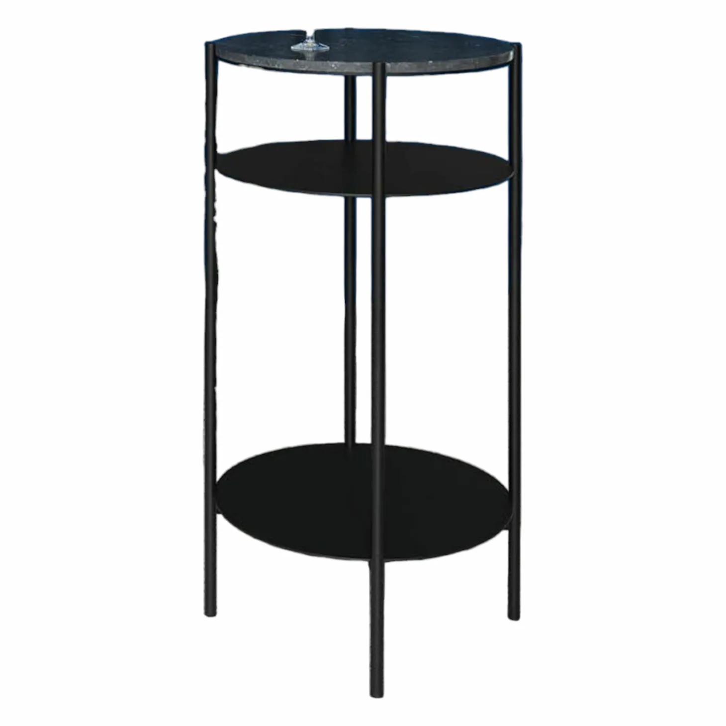 Stehtisch Elbe I Platte Marmor Geölt Schwarz Gestell Stahl