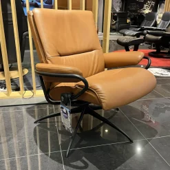 Stressless-Sessel Tokyo Leder Noblesse 34 Tigereye Gestell Star 45 Matt Black Low Standard Base
