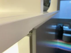 Studimo Wohnwand Lack Matt Nebel Weiß mit Bar-Element und TV-Feld