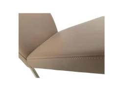 Stuhl 6195 Leder Bronco 86 Smoke Grau Braun Gestell Edelstahl Gebürstet