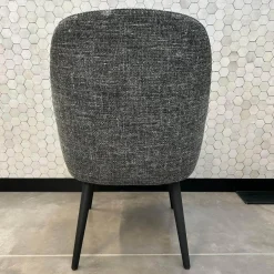 Stuhl 1375 Stoff Weave 7758 Chess Grau Weiß Gestell Eiche Schwarz Geflammt