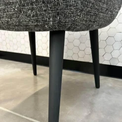 Stuhl 1375 Stoff Weave 7758 Chess Grau Weiß Gestell Eiche Schwarz Geflammt